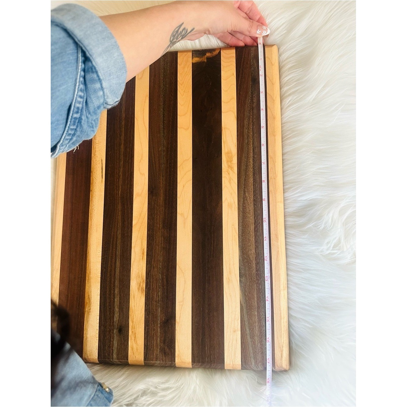 Black Walnut & Maple Wood Cutting Board-Handmade