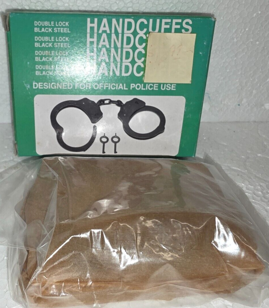 MTech USA 4508-DLB Series Double-Lock Handcuffs Carbon Steel, Nickel Black, NIB