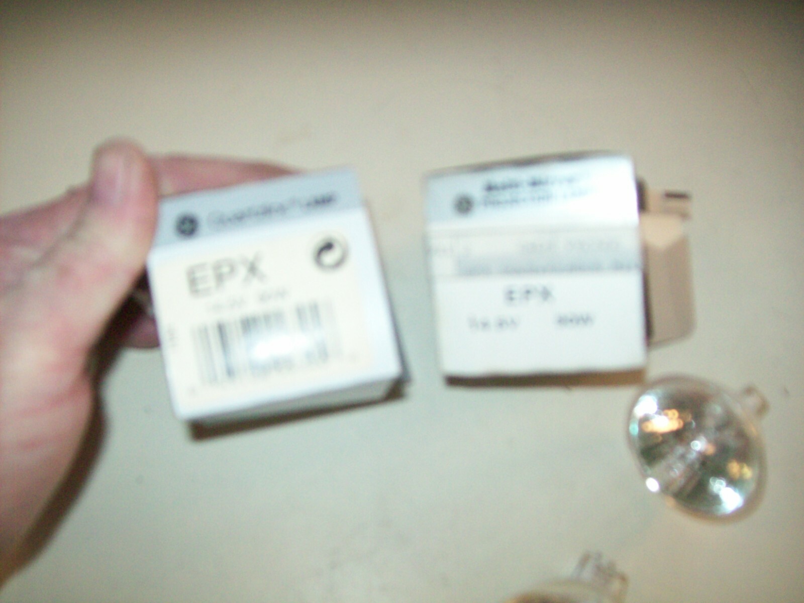 GE 1 Quartzline & 1 Multi-Mirror Projection Lamp[s EPX 14.5V 90W New Old Stock