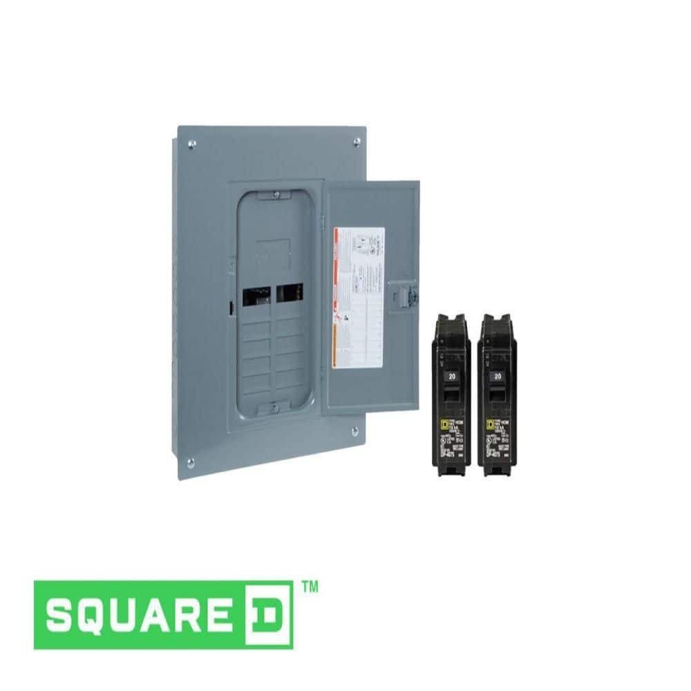 Square-D 125-Amp 12-Space 24-Circuit Indoor Home Main Lug Load Panel Box