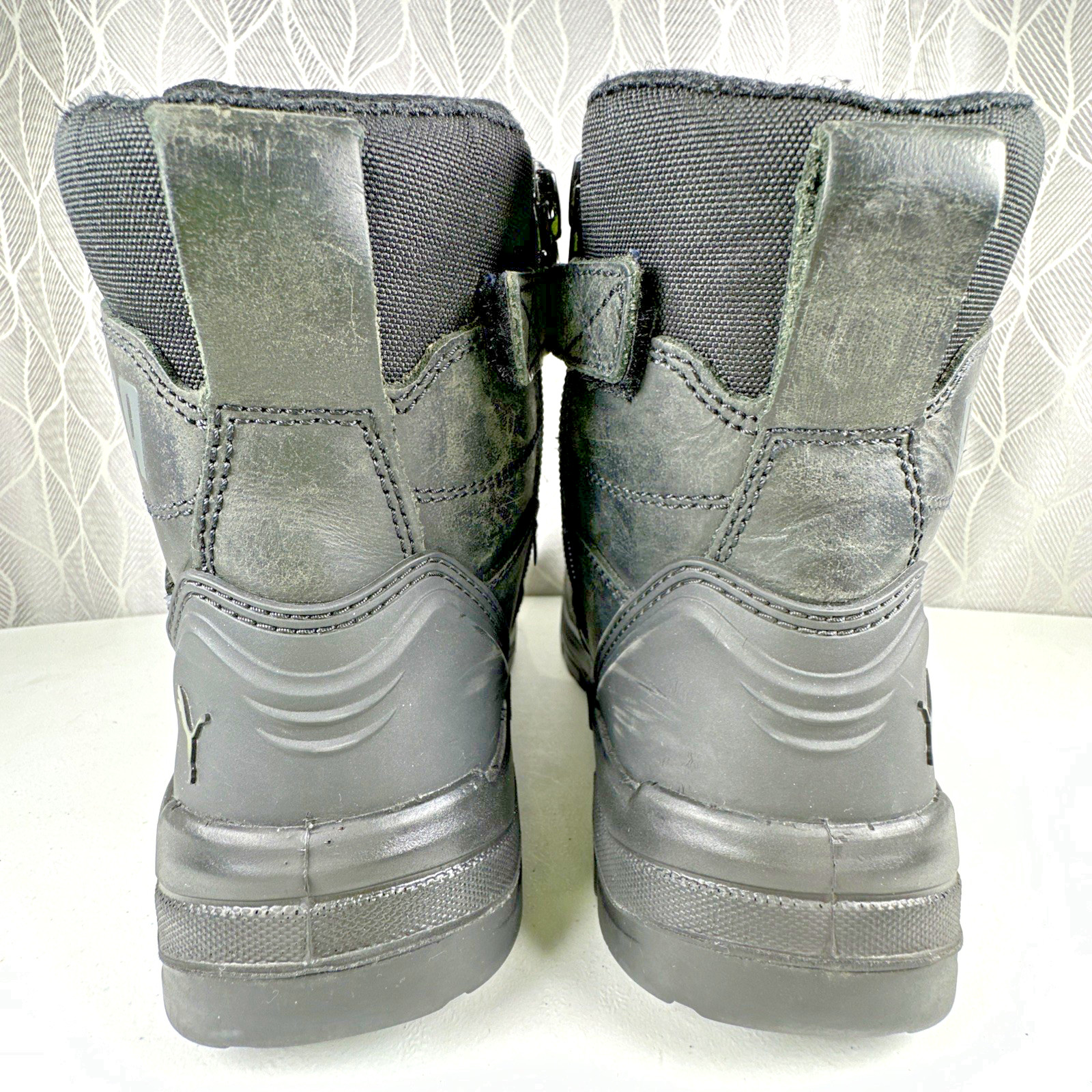 Puma Conquest Mens Size 9 Black Comp Toe Side Zip Safety Boots 630675