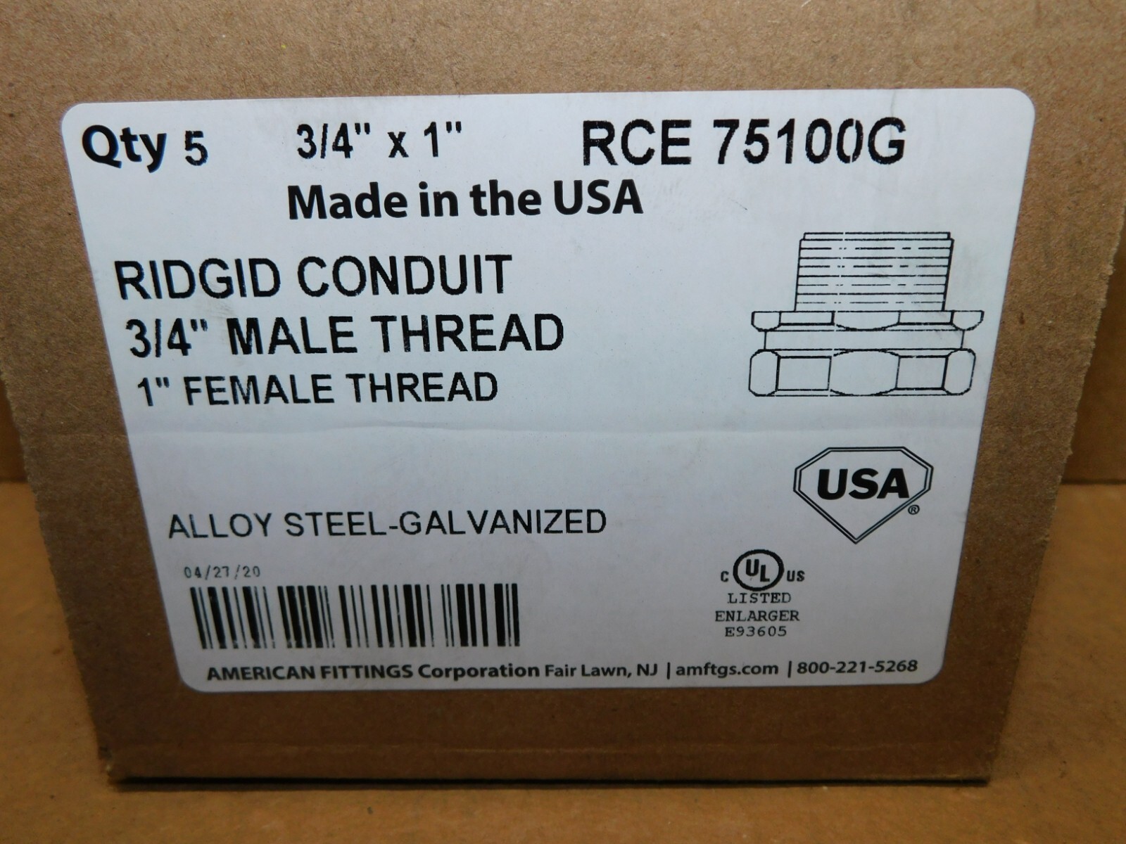 5 NEW 3/4″ To 1″ Inch Male to Female Conduit Enlarger Reducer Adapter USA Made