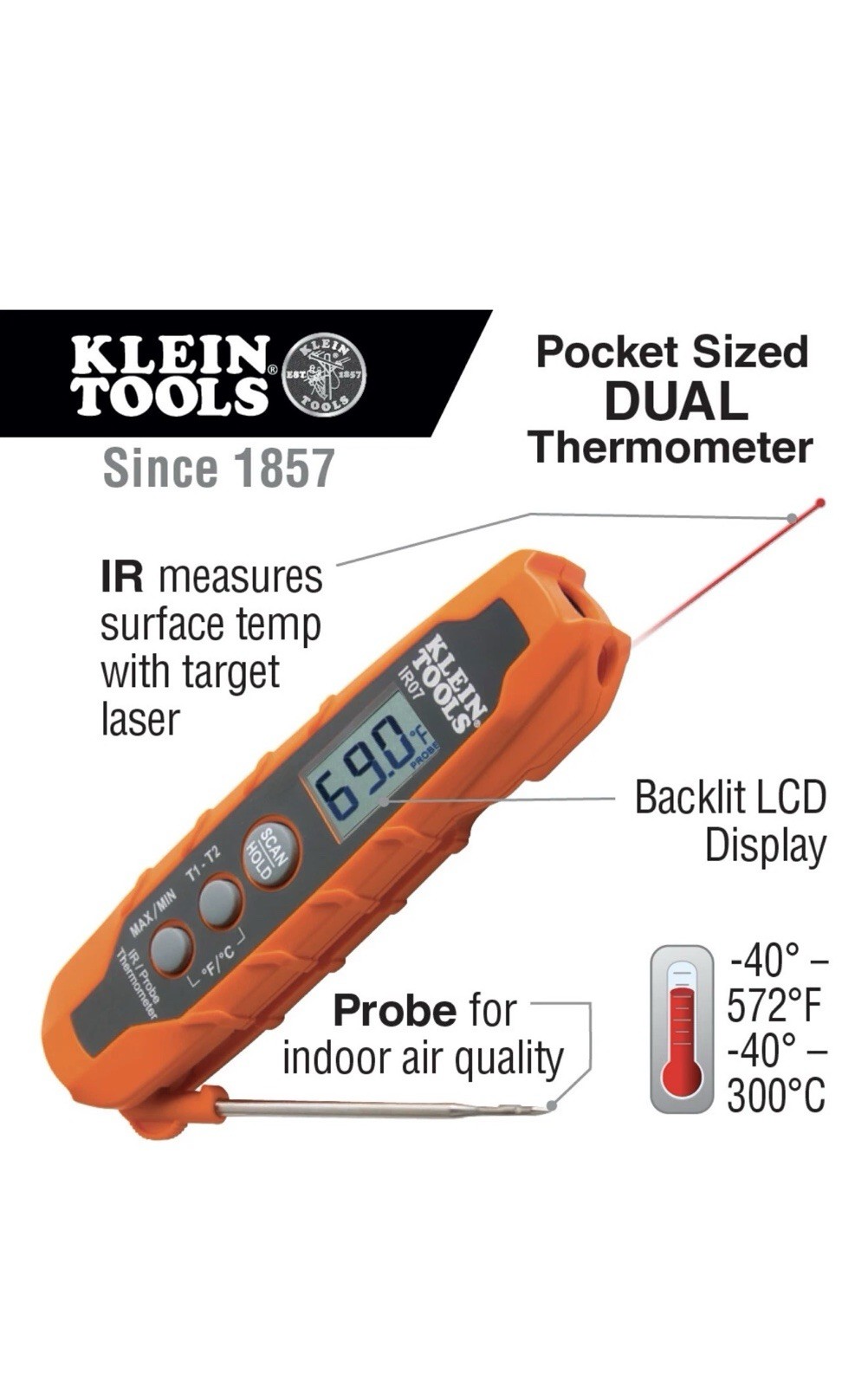 Klein Tools IR07 Dual IR/Probe Thermometer