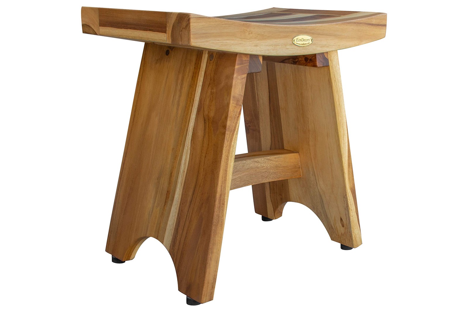 EcoDecors 18-Inch Teak Shower Stool 300 lb Capacity