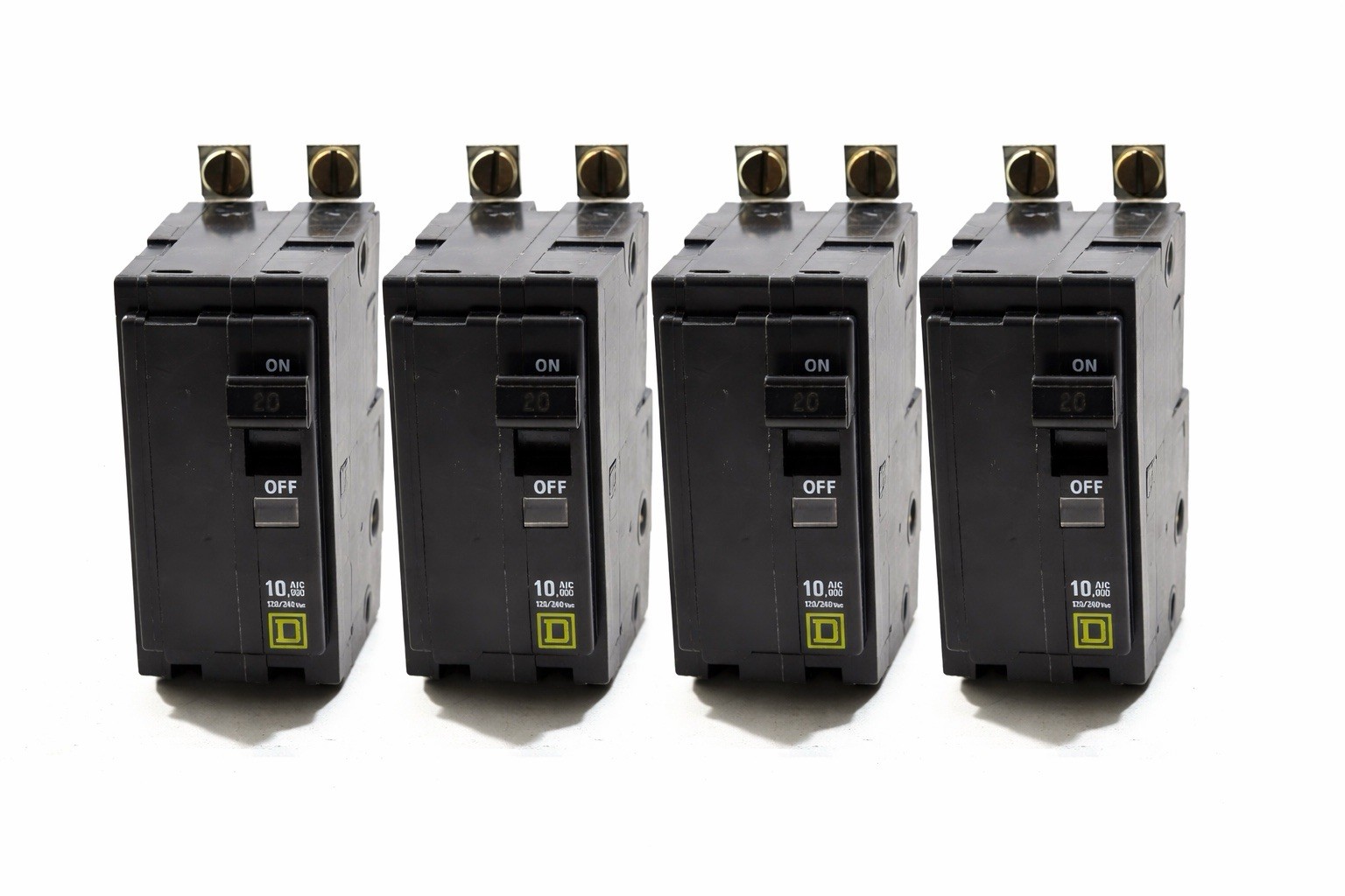 Square D QOB220 Bolt On Circuit Breaker 2P 20 Amp 120/240Vac/48Vdc Lot Of 4