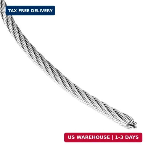 1/16″ Stainless Steel 304 Cable Wire Rope 33FT with Aluminum Sleeve Thimble | 7x