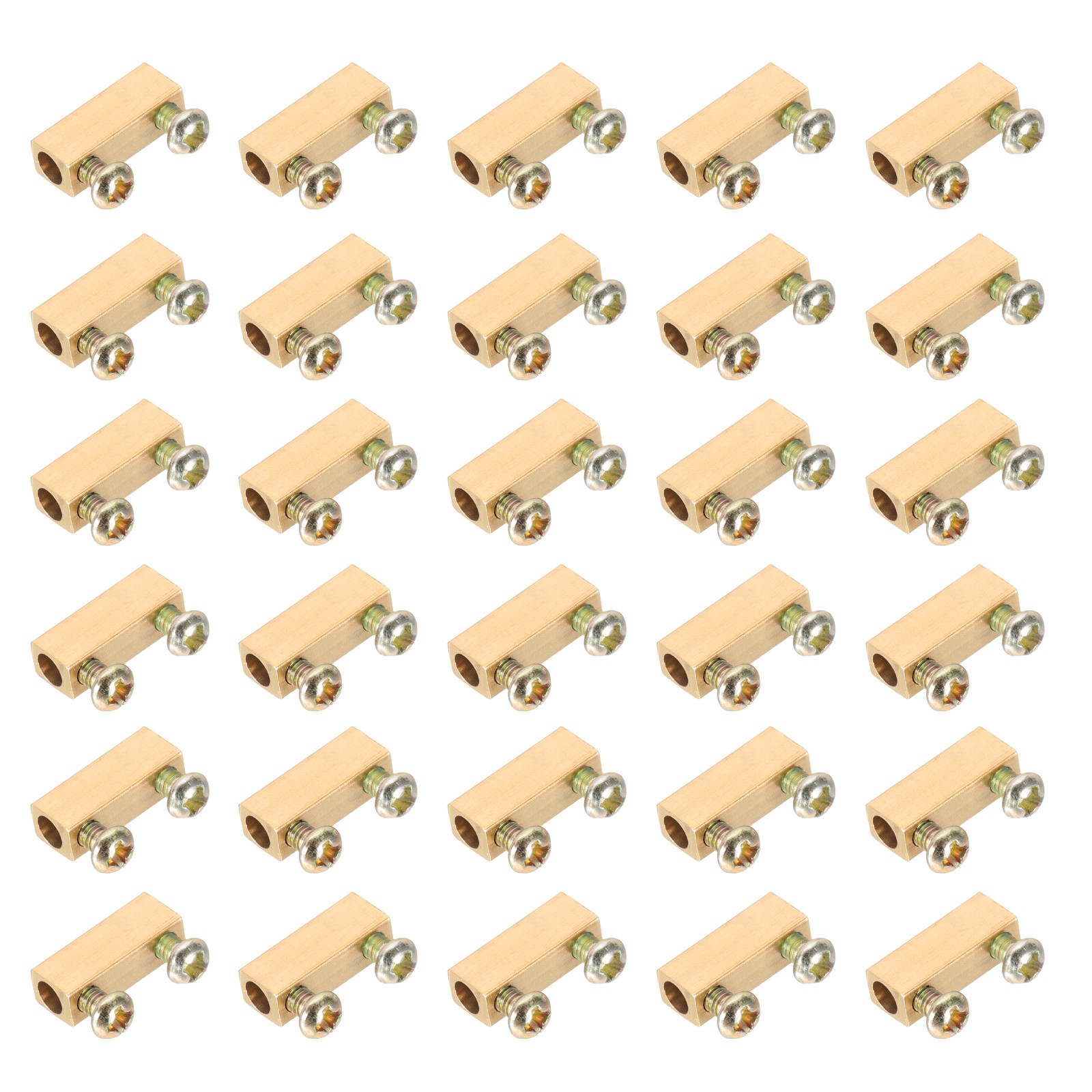 30 Pcs 15.2×4.6×6.1mm 10 A Brass Wire Connectors Nut Terminal, Brass Tone