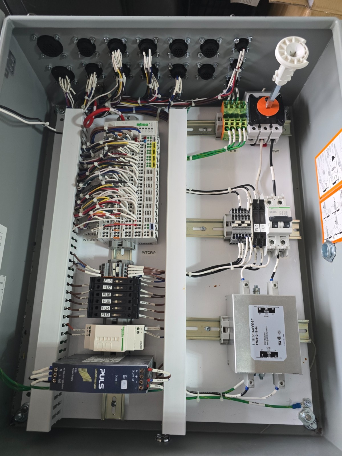 Industrial PLC Control Cabinet WAGO 750-881 | PULS PSU | Schaffner | Docs Incl.