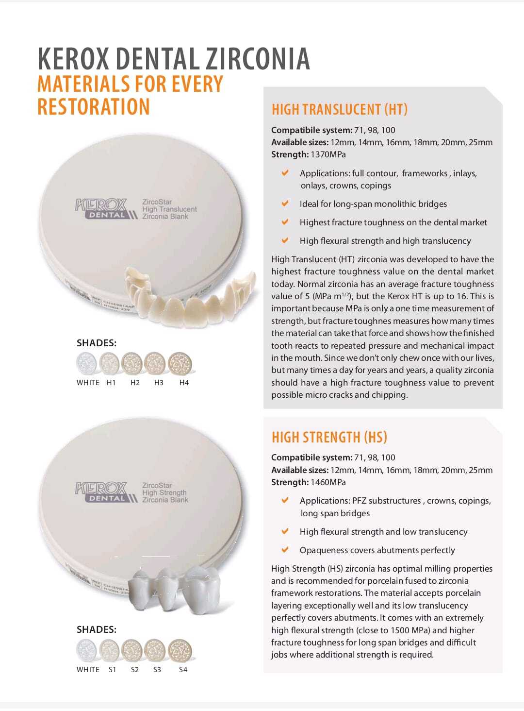 ONE OF THE BEST QUALITY OF dental zirconia DISK 98 and 71 MADE IN EUROPEAN UNION