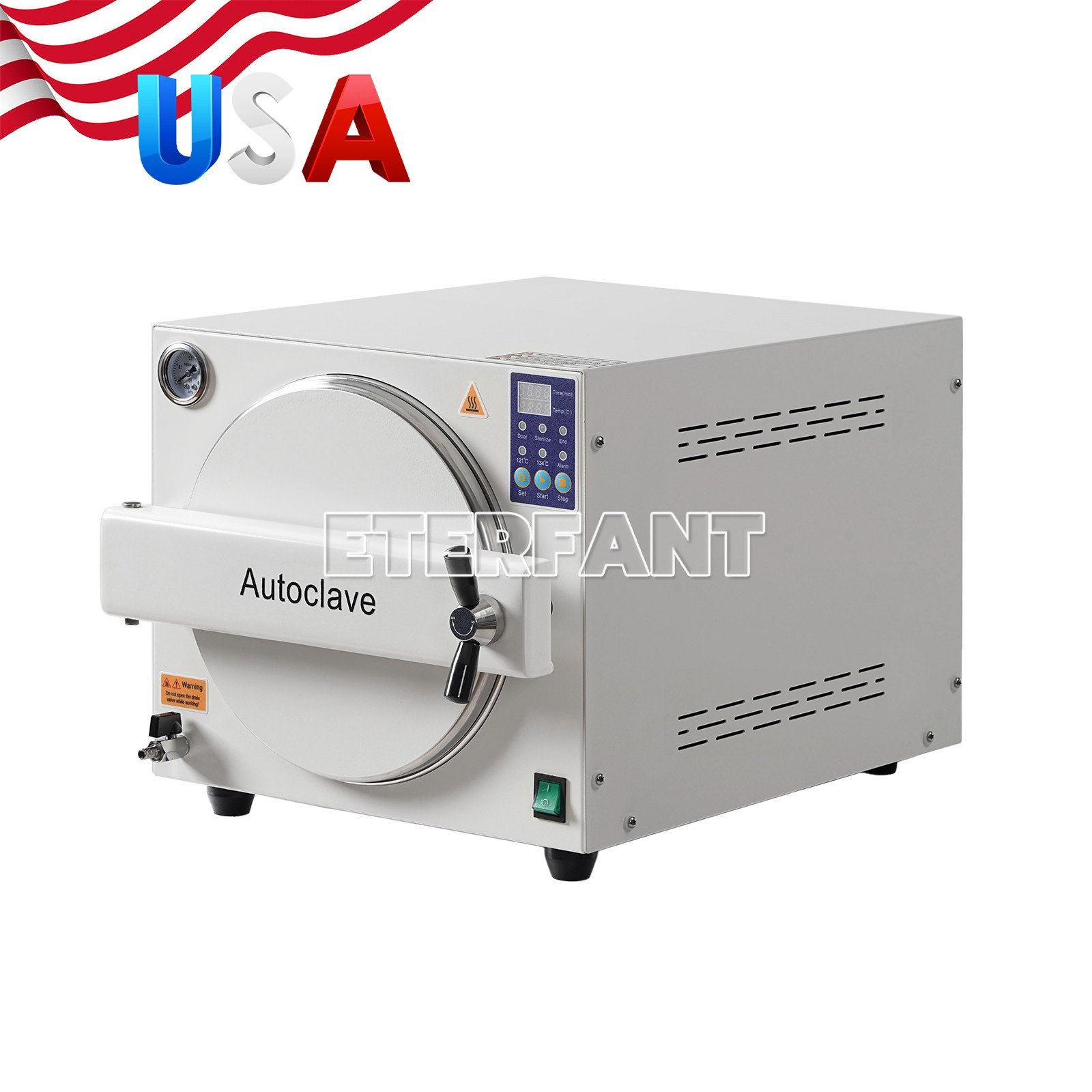 ETERFANT 23L ClassN Dental Autoclave Steam Sterilizer Medical Sterilization 110V