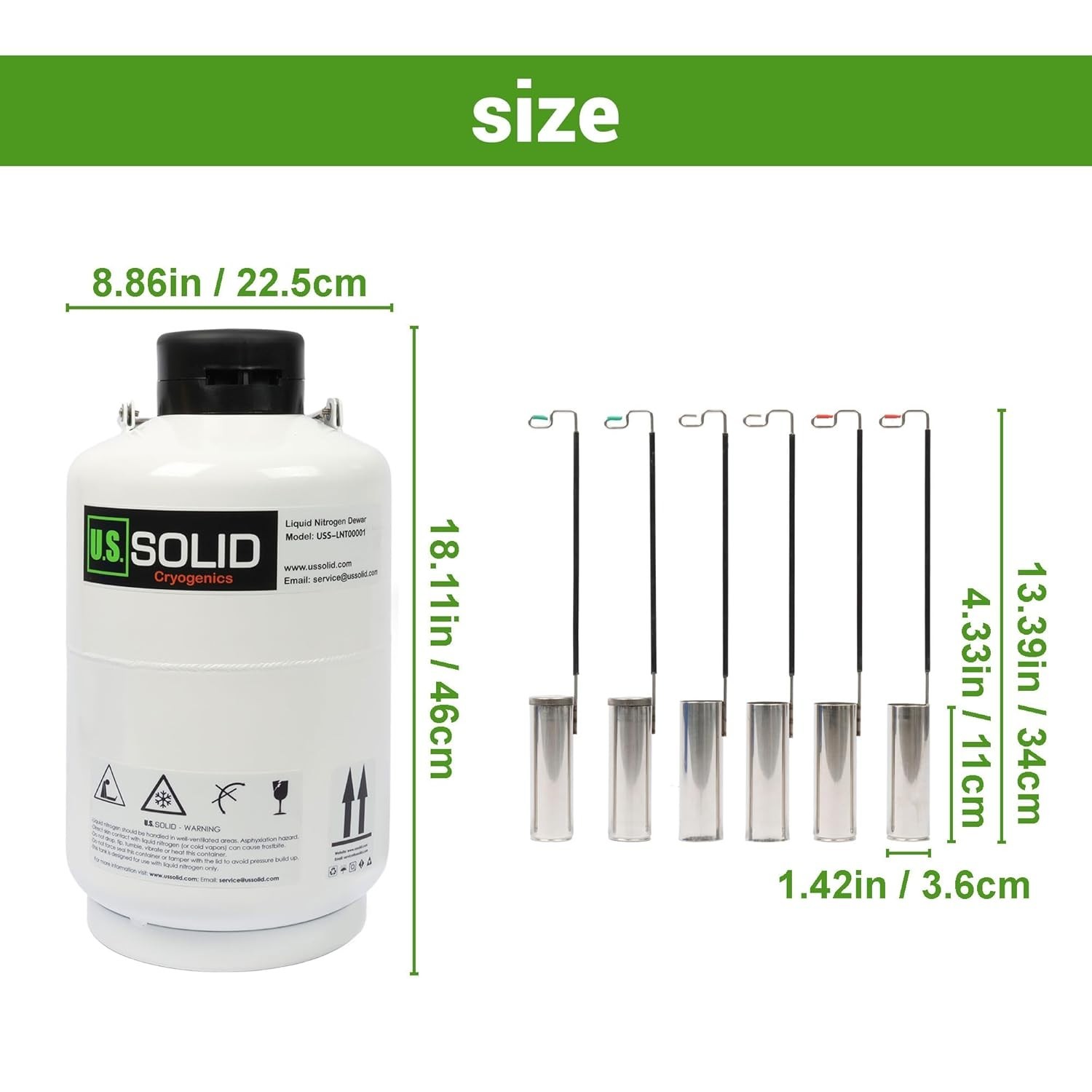 3L Liquid Nitrogen Container LN2 Tank Cryogenic Dewar Semen Flask with Straps…