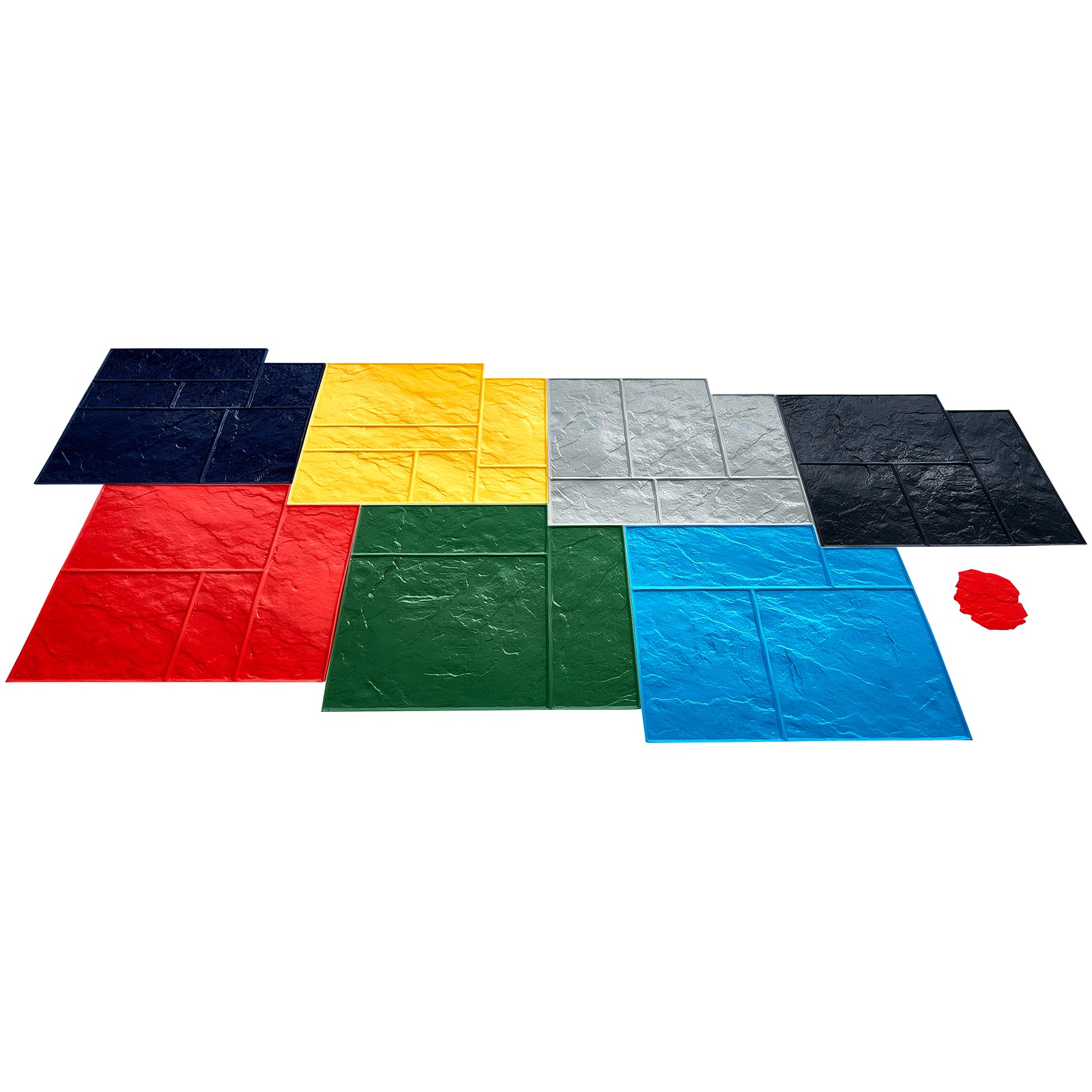 Uimoso Concrete Stamping Mats 24 in7pcs Polyurethane Texture Skins for Texturing