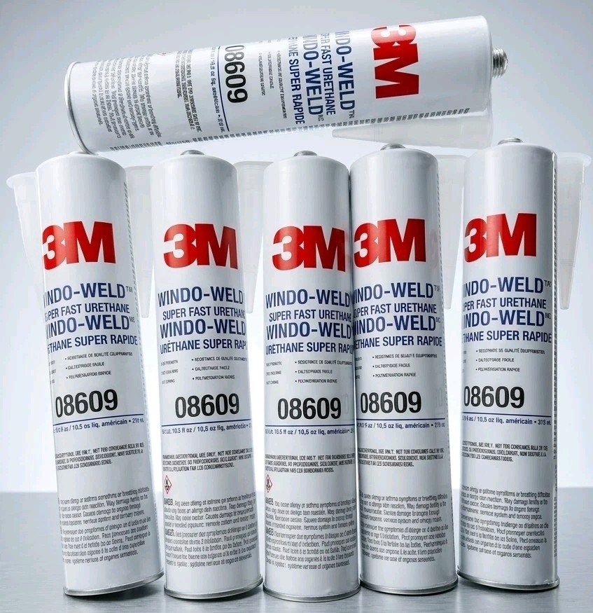 (6) 3M 08609 Window-Weld Super Fast Urethane Black Cartridge – 10.5 fl oz.