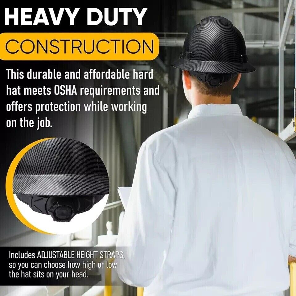 Crew Full Brim Hard Hat with Fas-trac Suspension With Cooling Vents