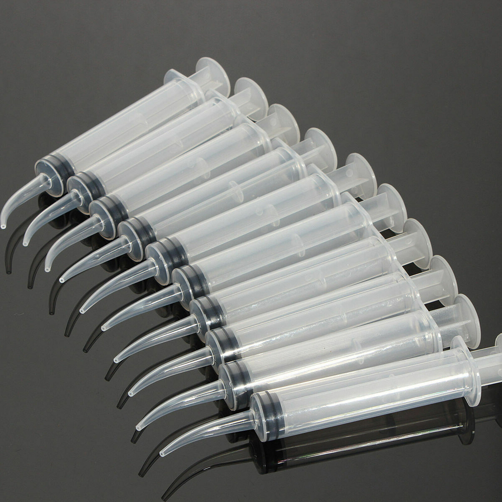 10 pcs Dental Disposable Curved Tip Utility Irrigation Syringes 12ml