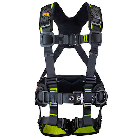 Fall Safe Fs240ic-S/M Safety Harness, Aluminum, S/M, Black/Green