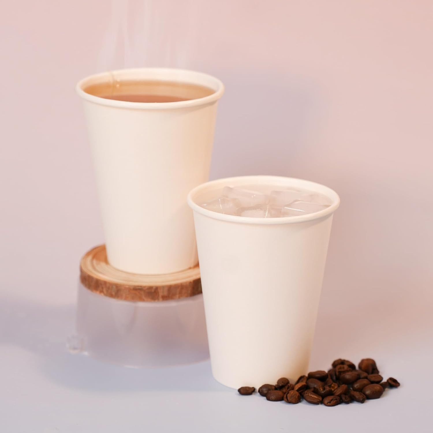 100 Count 12 Oz Paper Cups, Hot Paper Coffee Cups 12 Oz, Leak-Proof Disposabl…