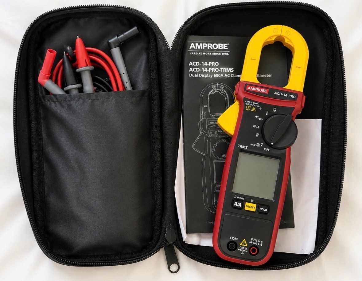 Amprobe ACD-14 PLUS Red CAT III 600V Handheld Dual Display Clamp-On Multimeter