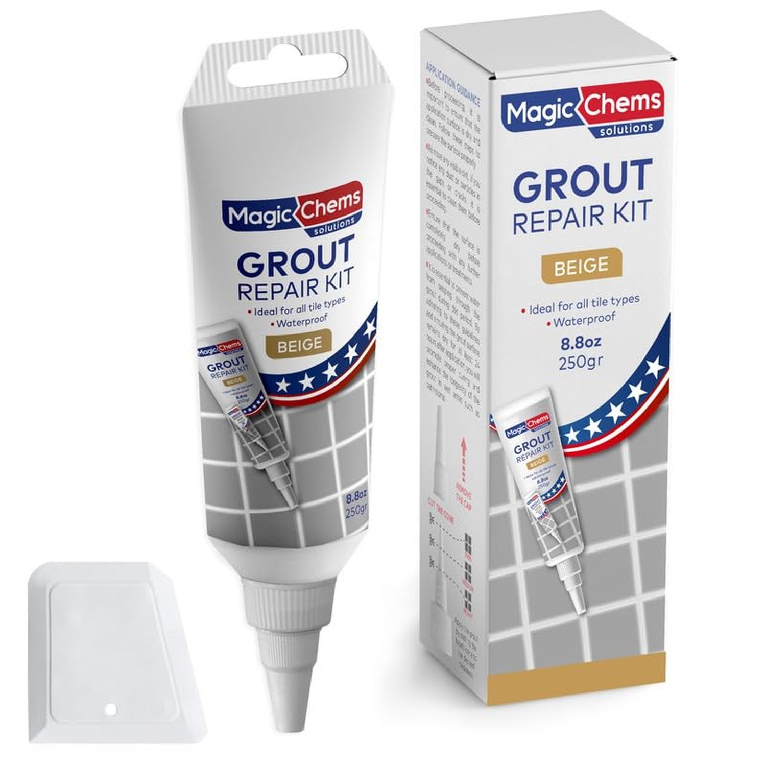 Tile Grout Repair, Beige 8.8 oz/250gr. Fast Drying Grout Repair Kit, Grout Fi…