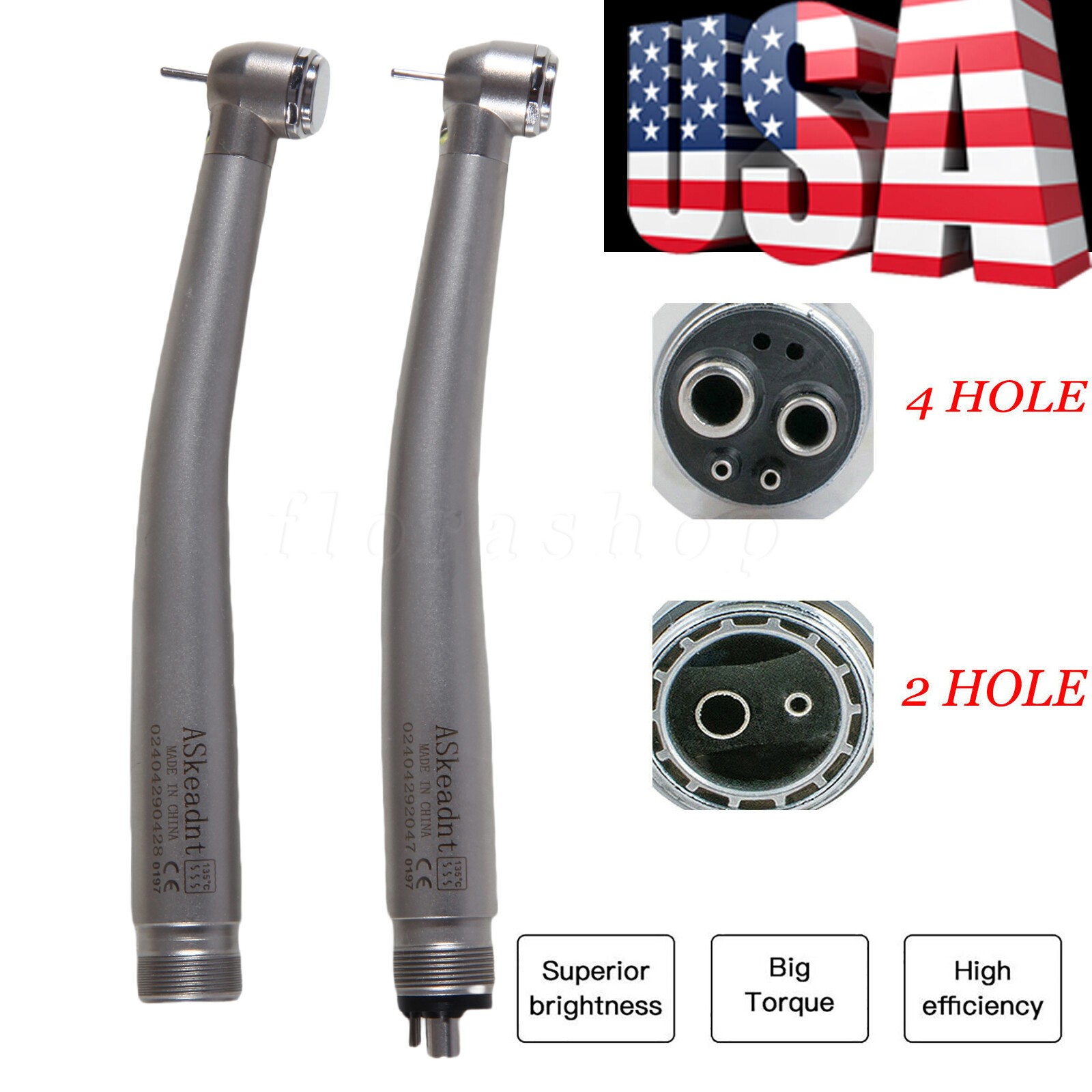 Estilo NSK Dental E-generator LED alta velocidad pieza de mano Cabeza de par