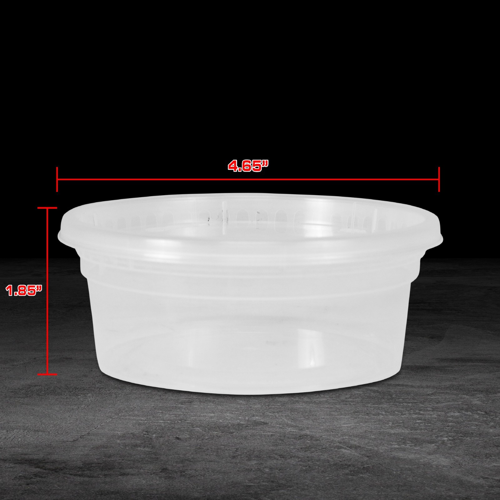Round Plastic Food Containers with Lids 8oz Small Food Storage Side Dish Bowls