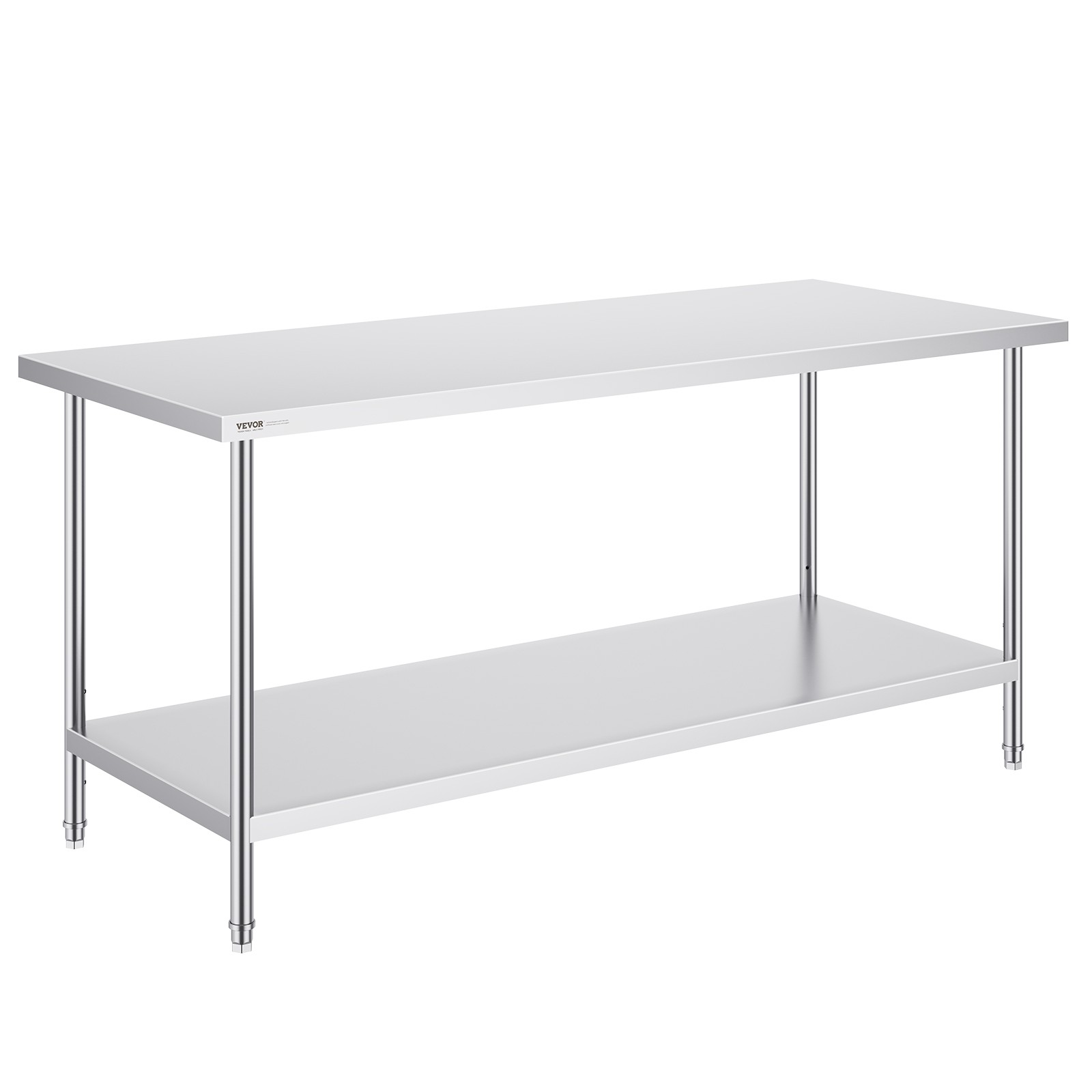 VEVOR Stainless Steel Work Prep Table Commercial Worktable Food Prep 30x72x34in