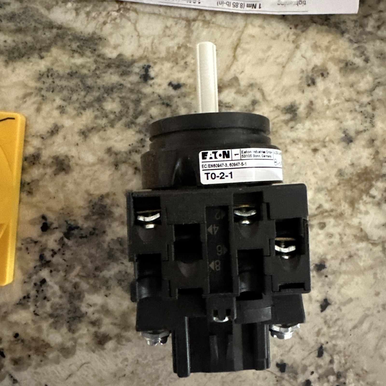 EATON T0-1-102/EA/SVB,Main switch 20A 2pole Rotary Cam Switch Rotary Disconnects