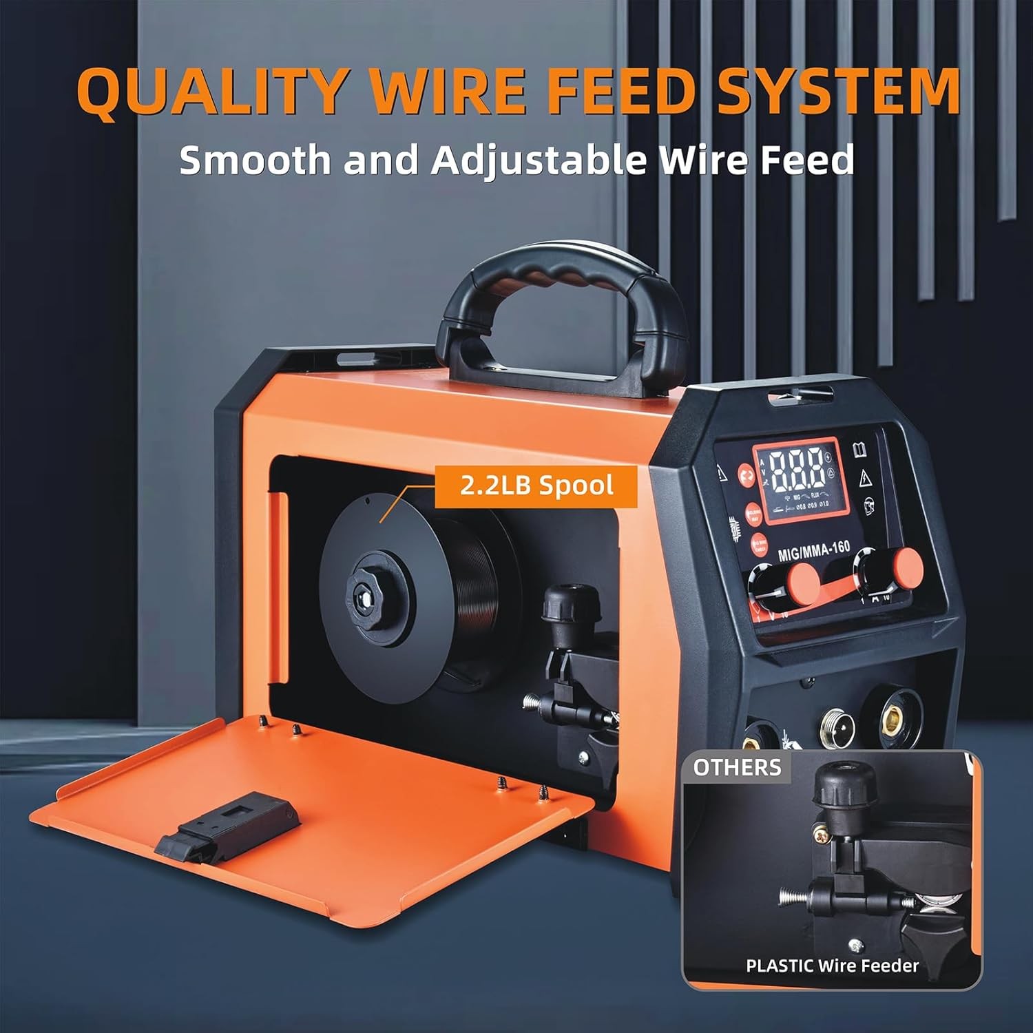 160A MIG Welder,110V/220V Dual Voltage 3 in 1 Welder Flux Core Welder Gasless Mi