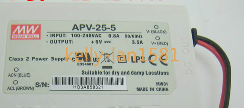 1pc New MEAN EWLL LED power supply APV-25-5 17.5W ( 5V 3.5A )
