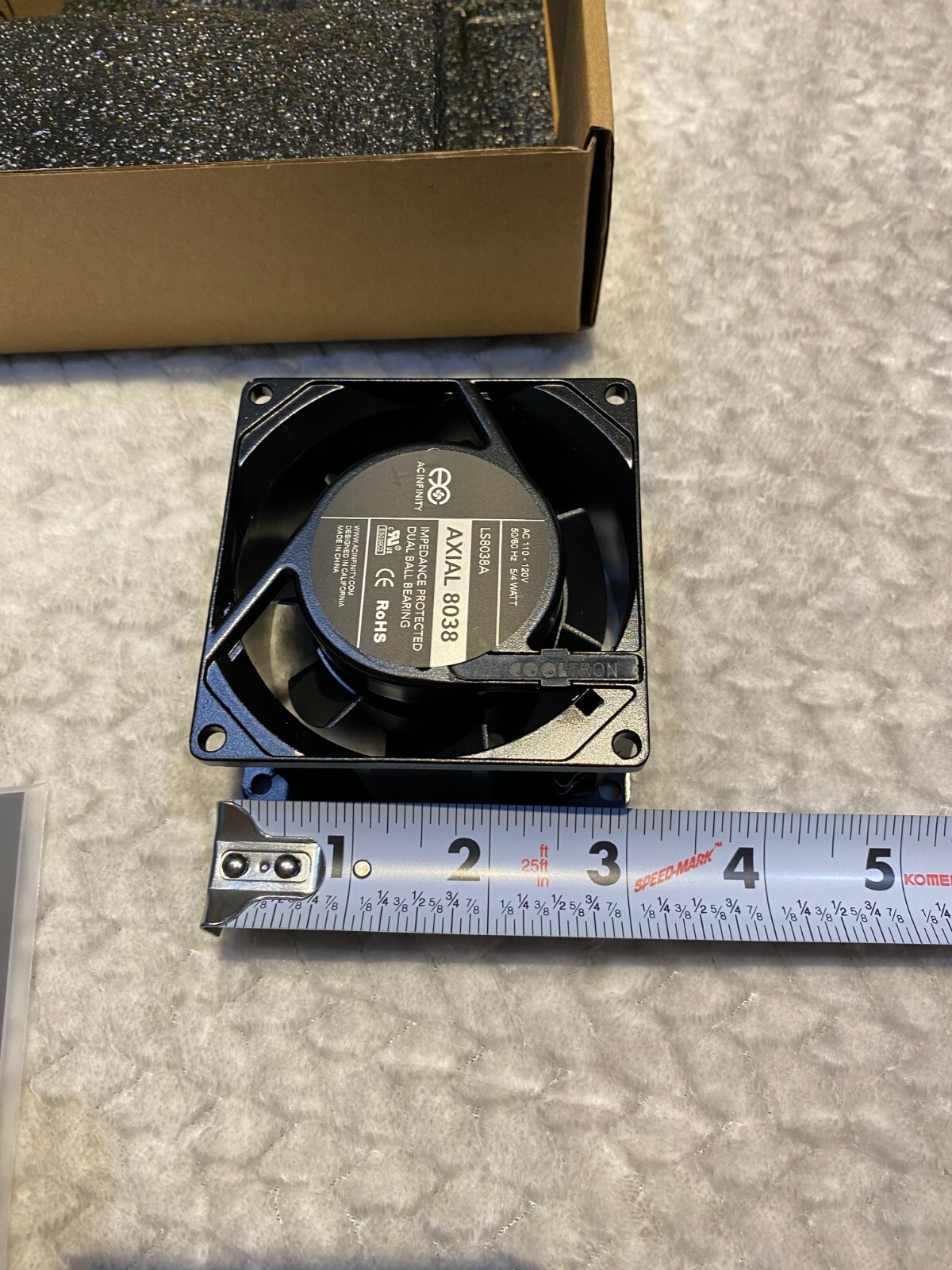 Axial Fan Series Roof Fan Kit – AC – Powered Model LS8038A-X 3.1″ x 3.1″ x 1.5″