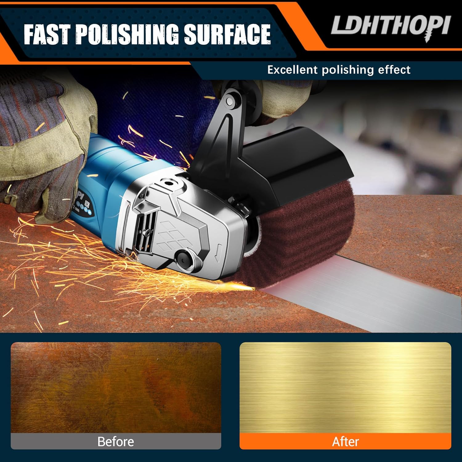 1800W Burnishing Polishing Machine, 110V Handheld Electric Stainless Steel Polis
