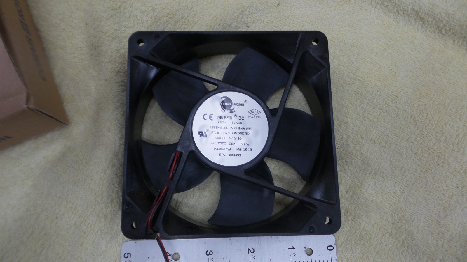 Comair Rotron MC24B3, 19030572A, 120mm, 24VDC, Brushless Fan, .28A, 6.7W, M11