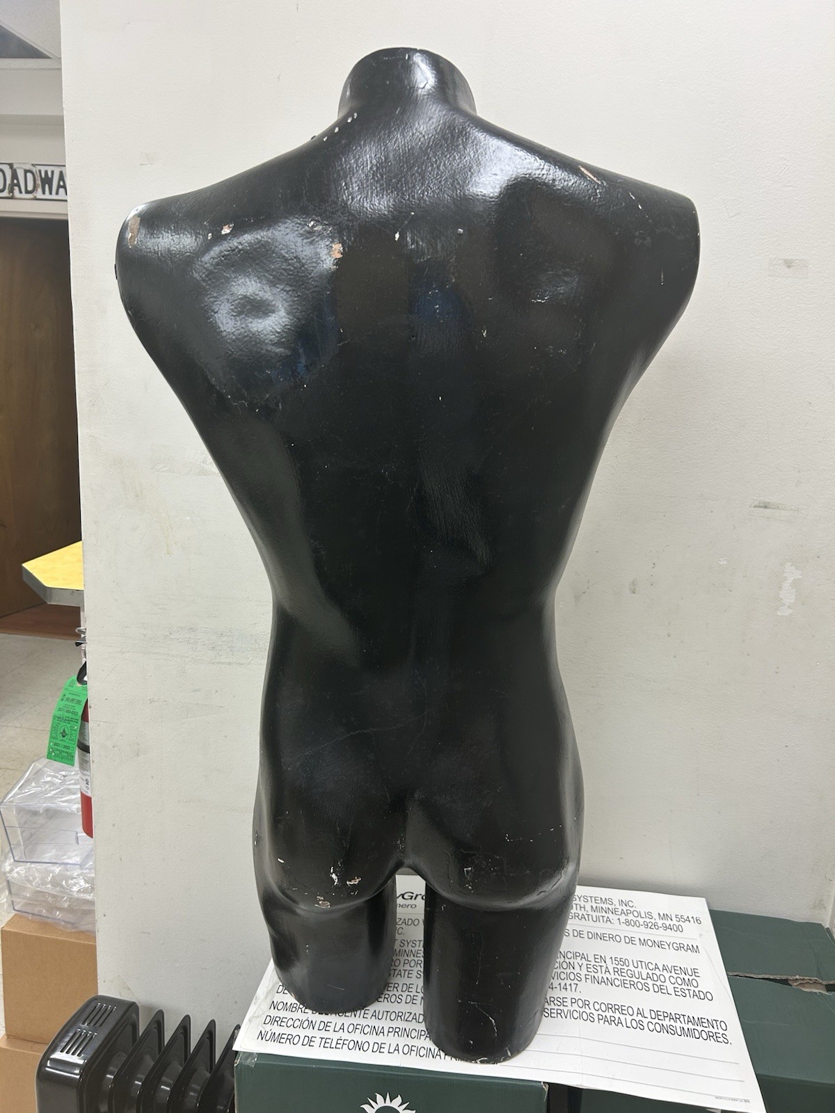 MALE MANNEQUIN BODY DRESS FORM TORSO-BLACK