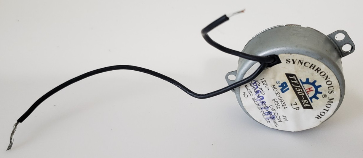 TYJ50-8A Synchronous Motor AC 120V 60Hz 4W 12R/Min CW/CCW 2 wire