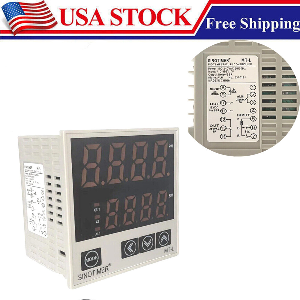 PID Temperature Controller Thermostat 100V To 240V SSR/Relay Thermocouple MT-L