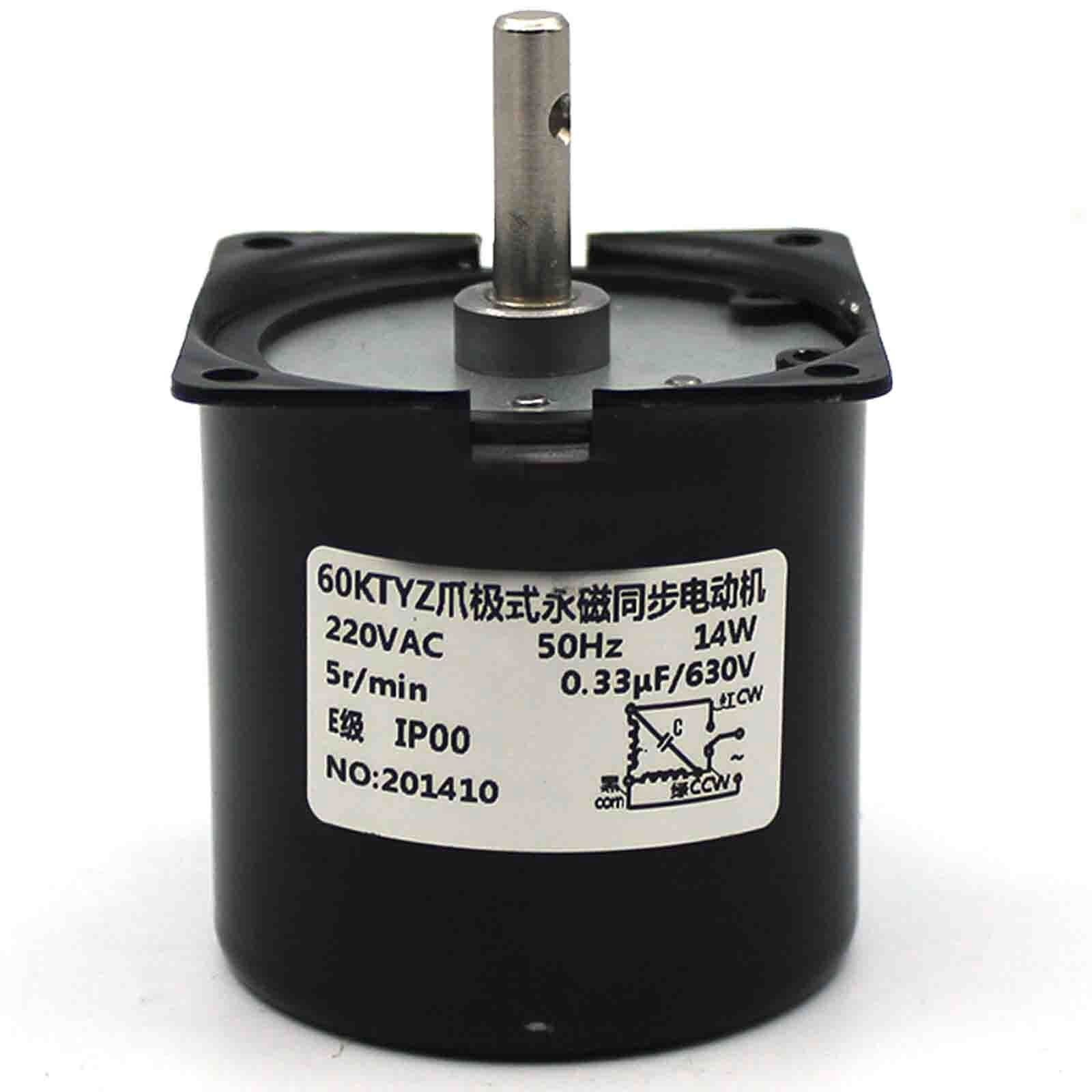 US Stock Synchronous Motor 60KTYZ AC 110V 120V 1 to 110 rmp/m CW/CCW 14W Gear