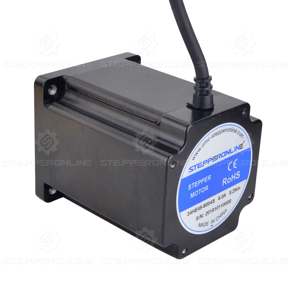 Nema 34 Stepper Motor 8.2Nm 114mm 6A 14mm Key-way Shaft 4 Wires CNC Lathe Router