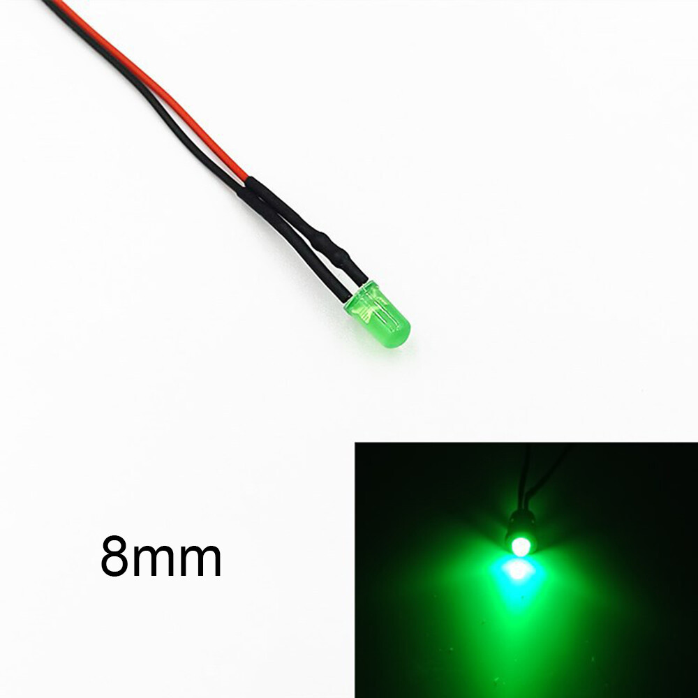 5/10PCS 12V 8mm LED Lights Emitting Diodes Pre Wired Assorted Kit Lamps