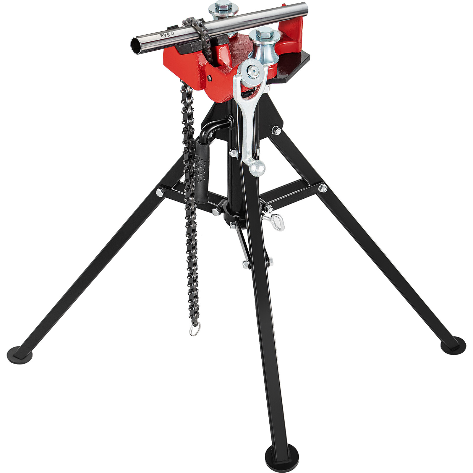 VEVOR Tripod Pipe Chain Vise 1/8″-5″ Capacity Folding Legs W/ Harden Teeth&Chain