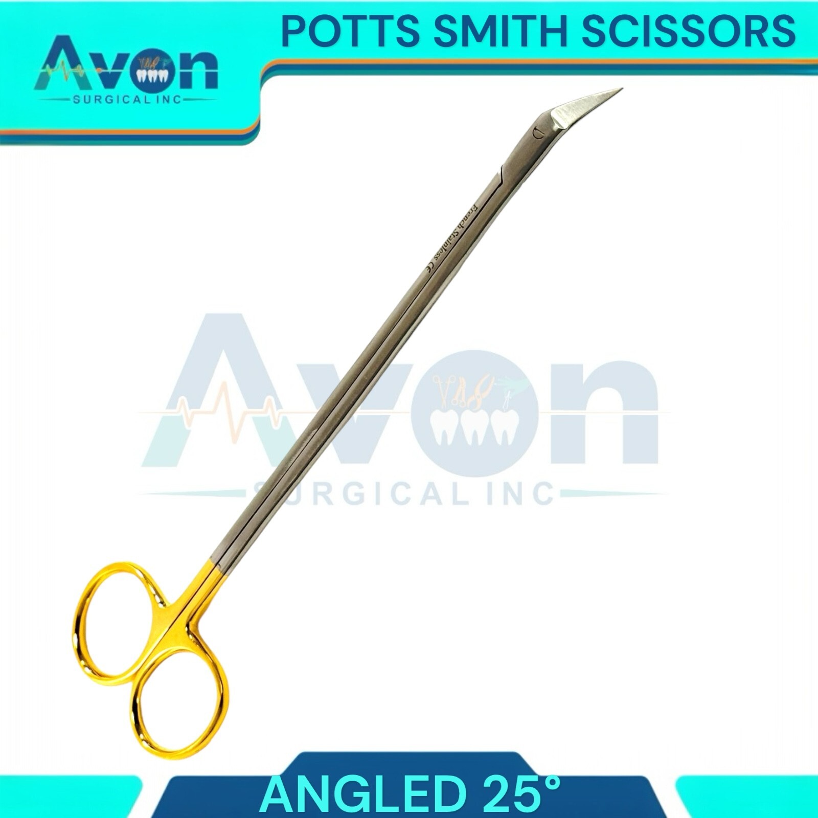 3pcs Set – Potts Smith Vascular Scissors, 25°, 90°, 125°, Angled Blades, Sharp