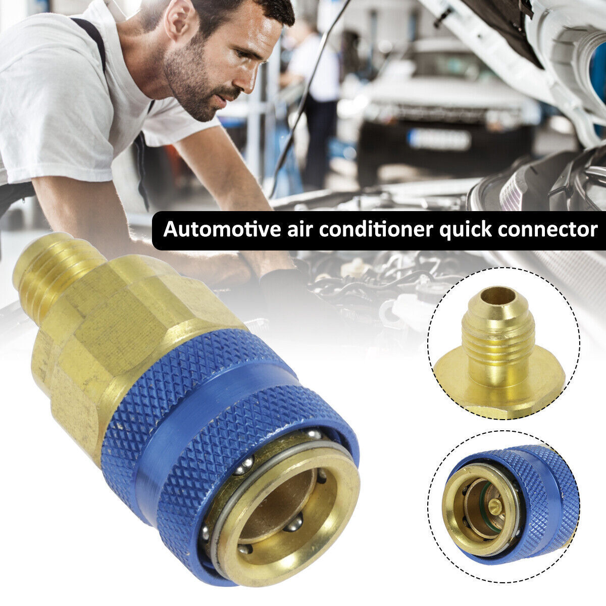 2 Quick Coupler Adapter High Low Side Conversion Kit AC A/C Freon Manifold Gauge