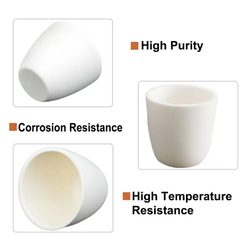 5-1000ml Alumina Crucible 99% Alumina Ash Crucible Without Cover for Experiment