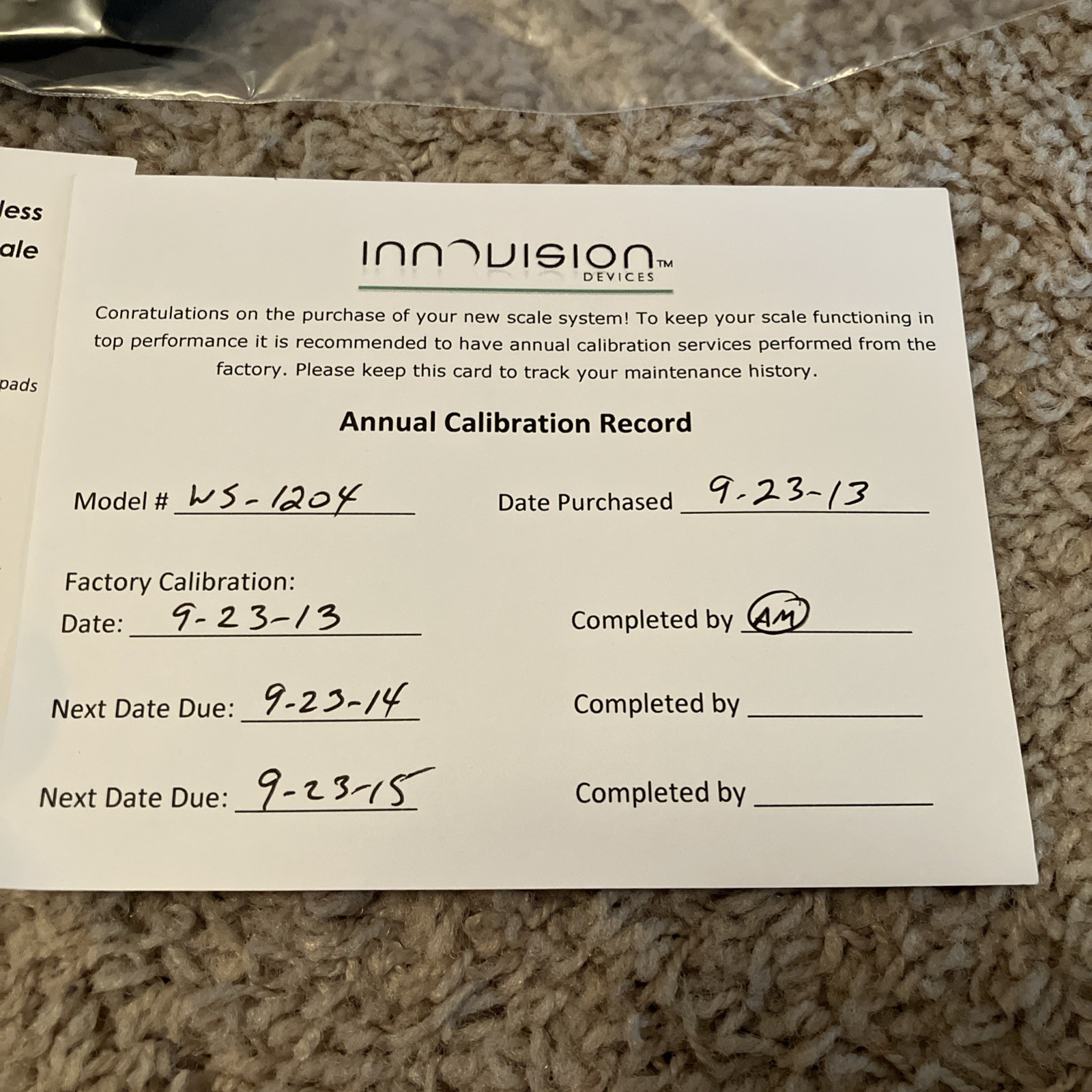 Innovision Devices Digital Wireless Wheelchair Scale WS-1204 1200lb