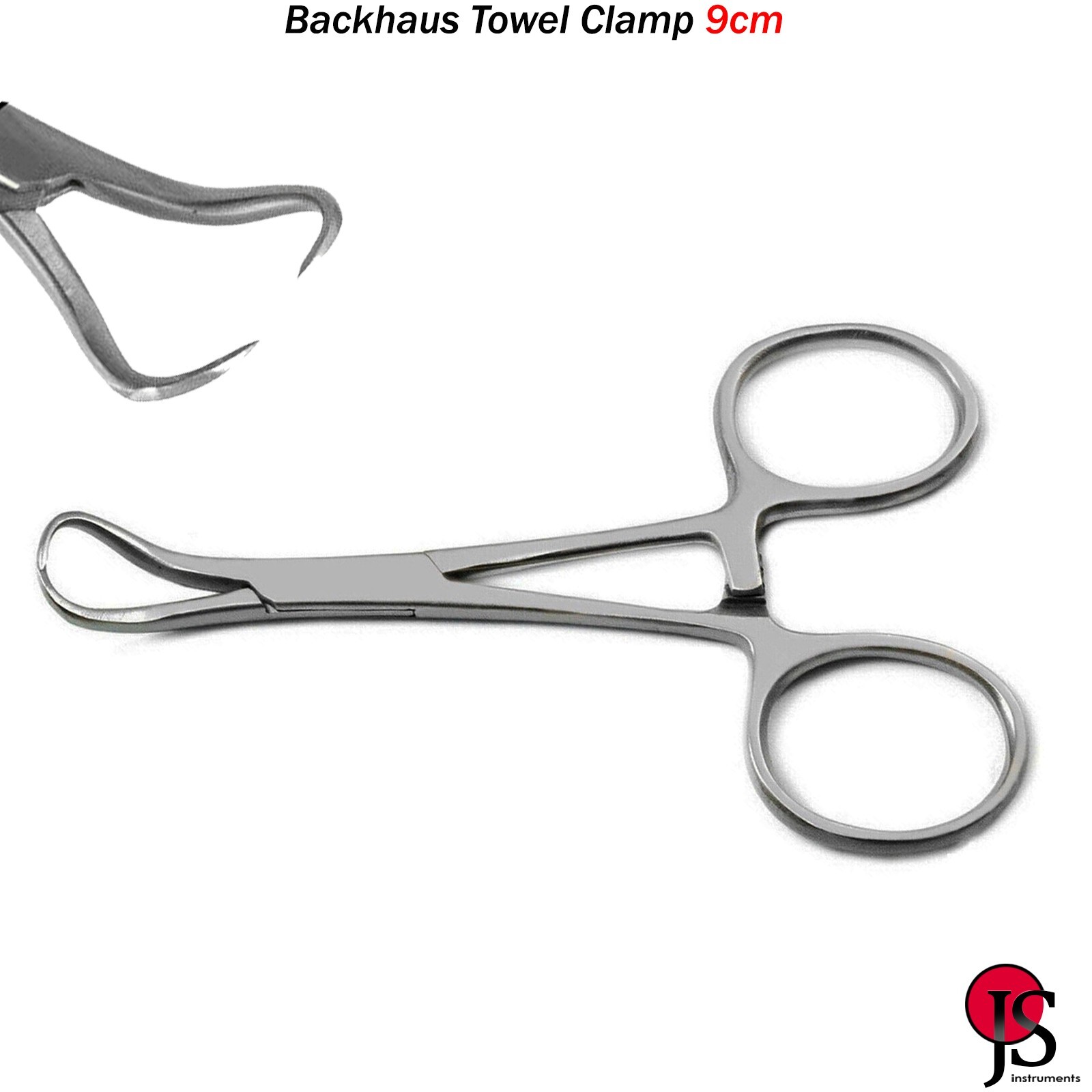 Backhaus Towel Clamp Forceps 9cm Hemostatic Surgical Veterinary Instruments 5PCS