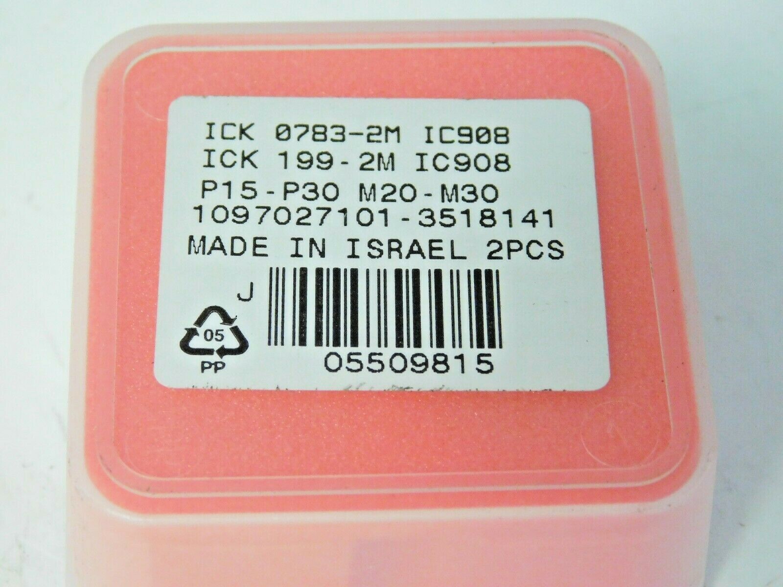 Iscar Replaceable Drill Tips ‎0.783″ Diam ICK 0783-2M Grade IC908 Qty 2 5509815
