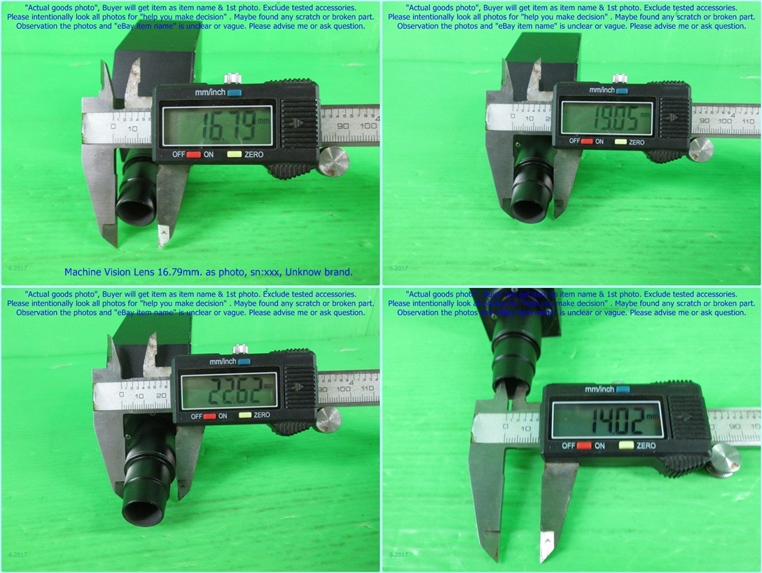 Machine vision Lens 16.79mm. C-Mount as photo, sn:xxx, Unknow brand.