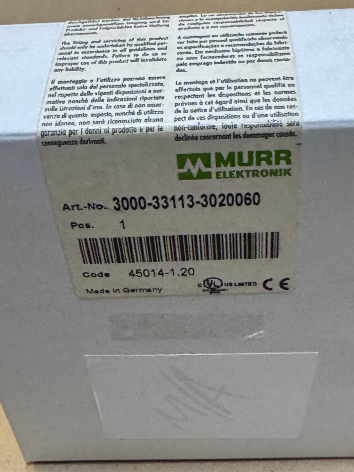 NEW MURR 3000-33113-3020060 MIRO SAFE+ Safety Module Factory Sealed