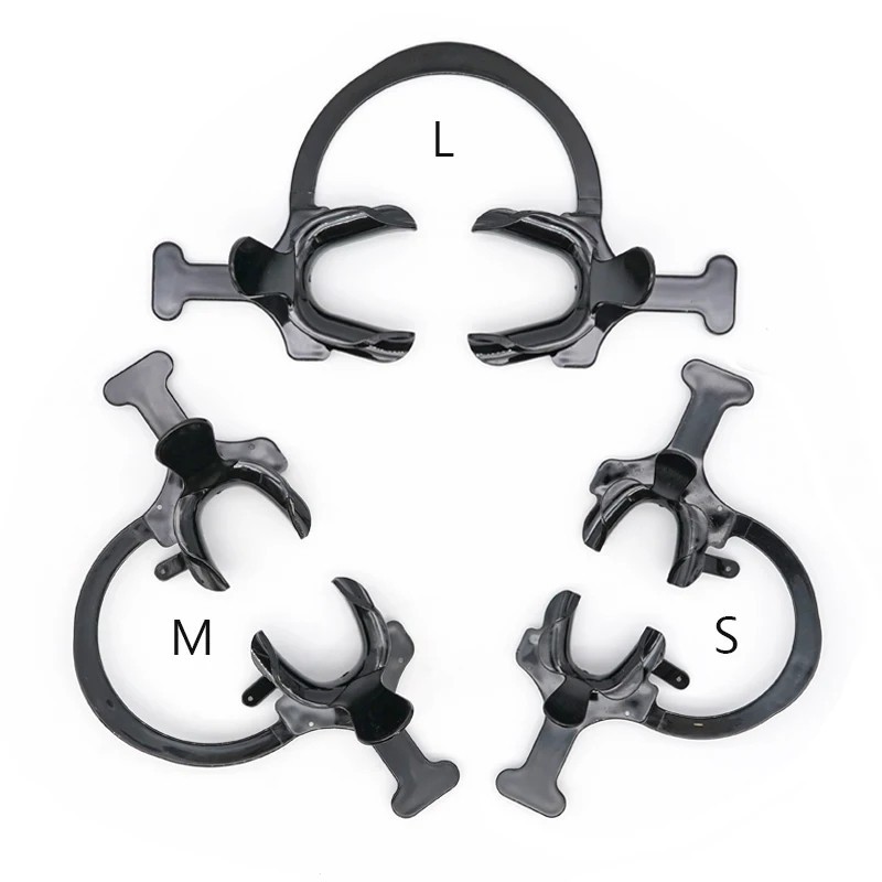 10Pcs Dental C-Shape Mouth Opener Intraoral Lip Cheek Retractor with Handle Wing