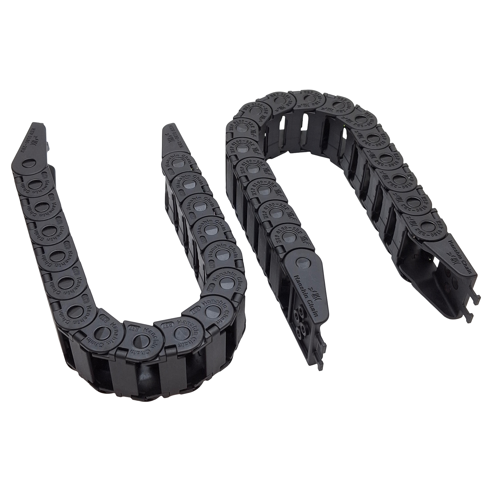 Lot of 2 Hanshin HSP0180-2BN Energy Chain 25x14mm Inner, 37mm Radius, 14.75in