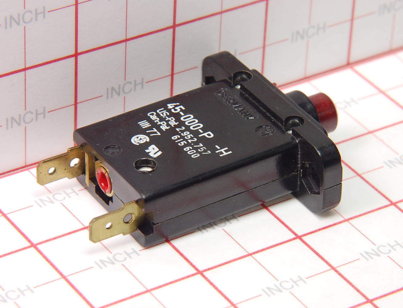 E-T-A (ETA) – 45-000-P-H – 2.5 Amp Circuit Breaker. SP 2.5Amp 250VAC